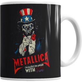 Humuts Metallica Beyaz Porselen Kupa Bardak