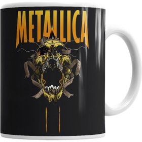 Humuts Metallica Beyaz Porselen Kupa Bardak
