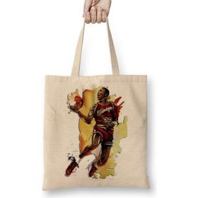 Humuts Michael Jordan 23 Açık Bej Uzun Saplı Bez Çanta