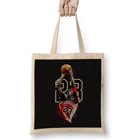 Humuts Michael Jordan 23 Açık Bej Uzun Saplı Bez Çanta