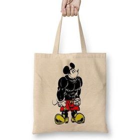 Humuts Mickey Fitness Bez Uzun Saplı Açık Bej Rengi Çanta