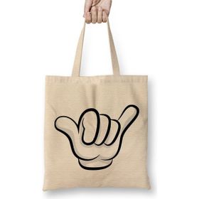 Humuts Mickey Mouse Hang Loose Sign Bez Uzun Saplı Açık Bej Rengi Çanta