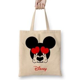 Humuts Mickey Mouse Miki Fare Disnep Bez Uzun Saplı Açık Bej Rengi Çanta