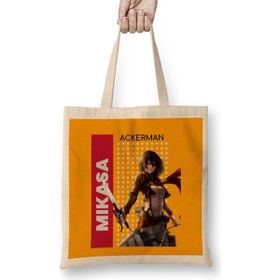 Humuts Mikasa Ackerman Attack On Titan Bez Uzun Saplı Açık Bej Rengi Çanta