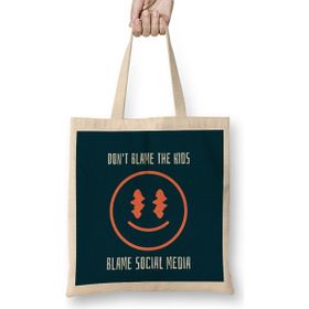 Humuts Millenials Dont Blame The Kids Blame Social Media Bez Uzun Saplı Açık Bej Rengi Çanta