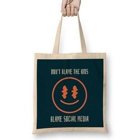 Humuts Millenials Dont Blame The Kids Blame Social Media Bez Uzun Saplı Açık Bej Rengi Çanta