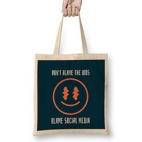 Humuts Millenials Dont Blame The Kids Blame Social Media Bez Uzun Saplı Açık Bej Rengi Çanta