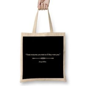 Humuts Mindfulness Doug Dillon Quote Bez Uzun Saplı Açık Bej Rengi Çanta
