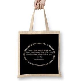 Humuts Mindfulness William Blake Quote Bez Uzun Saplı Açık Bej Rengi Çanta
