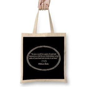 Humuts Mindfulness William Blake Quote Bez Uzun Saplı Açık Bej Rengi Çanta