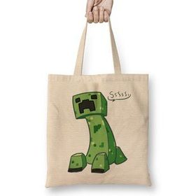 Humuts Minecraft Creeper 01 Bez Uzun Saplı Açık Bej Rengi Çanta