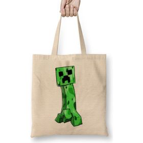 Humuts Minecraft Creeper 02 Bez Uzun Saplı Açık Bej Rengi Çanta