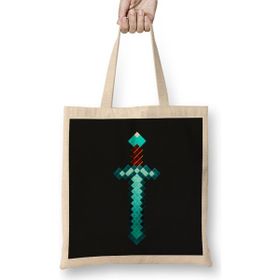 Humuts Minecraft Design Bez Uzun Saplı Açık Bej Rengi Çanta
