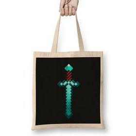 Humuts Minecraft Design Bez Uzun Saplı Açık Bej Rengi Çanta