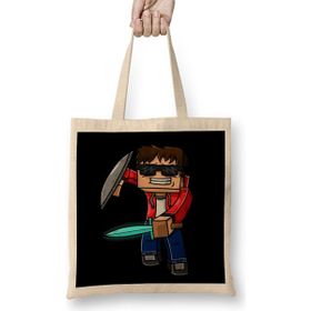Humuts Minecraft Mine Craft Character Sword Bez Uzun Saplı Açık Bej Rengi Çanta