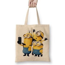 Humuts Minion Kung Fury Gru Fury Bez Uzun Saplı Açık Bej Rengi Çanta