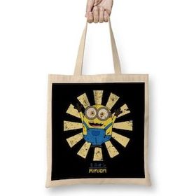 Humuts Minion Retro Japanese Bez Uzun Saplı Açık Bej Rengi Çanta