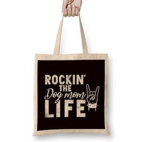 Humuts Mom Dogs Life Dog Owner Puppy Mother Animal Lover Pets Bez Uzun Saplı Açık Bej Rengi Çanta