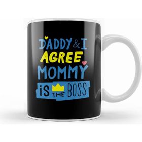 Humuts Mom is the Boss 01 Beyaz Porselen Kupa Bardak