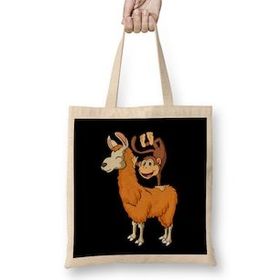 Humuts Monkey Riding Llama Animal Friend Handstand Monkey Bez Kadın Günlük Çanta