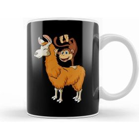 Humuts Monkey Riding Llama Animal Friend Handstand Monkey Kupa Bardak