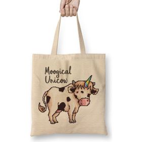Humuts Moogical Unicow Unicorn Cow Pixel Art Bez Kadın Günlük Çanta