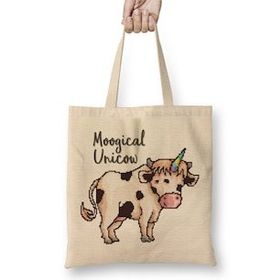 Humuts Moogical Unicow Unicorn Cow Pixel Art Bez Kadın Günlük Çanta