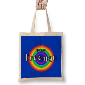 Humuts Morgan Freeman- Retro Rainbow Style Bez Kadın Günlük Çanta