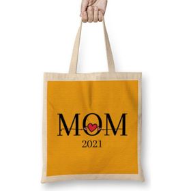 Humuts Mothers Day 2021 Love Mom Bez Uzun Saplı Açık Bej Rengi Çanta