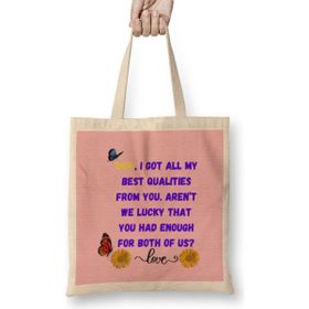 Humuts Mothers Day Gift 2021 Best Cat Mom Ever Funny Bez Uzun Saplı Açık Bej Rengi Çanta