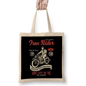 Humuts Motorbik Eıron Rider Racers Club Açık Bej Uzun Saplı Bez Çanta