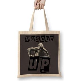 Humuts Muscle Up 02 Açık Bej Uzun Saplı Bez Çanta
