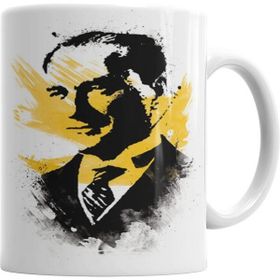 Humuts Mustafa Kemal Atatürk 01 Porselen Beyaz Kupa Bardak