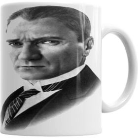 Humuts Mustafa Kemal Atatürk 02 Porselen Beyaz Kupa Bardak