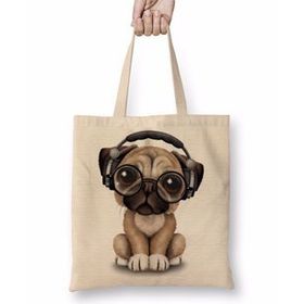 Humuts Müzik Pug Köpek Bez Çanta