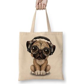 Humuts Müzik Pug Köpek Bez Çanta