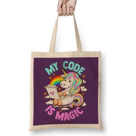 Humuts My Code Is Magic Unicorn Computer Programmer Coder Bez Çanta