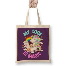 Humuts My Code Is Magic Unicorn Computer Programmer Coder Bez Çanta