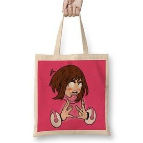 Humuts My Hero Academia Uraraka Faces Açık Bej Uzun Saplı Bez Çanta