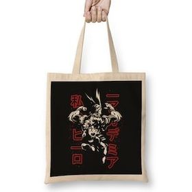 Humuts My Hero Boku No Hero Açık Bej Uzun Saplı Bez Çanta