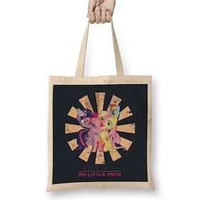 Humuts My Little Pony Retro Japanese Açık Bej Uzun Saplı Bez Çanta