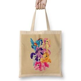 Humuts My Little Pony The Mane 6 Açık Bej Uzun Saplı Bez Çanta