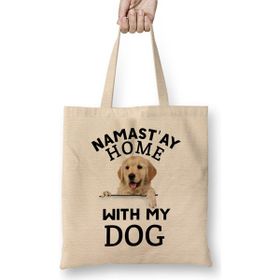 Humuts Namast'ay Home With My Dog Best Dog Dad Ever Köpek Bez Kadın Günlük Çanta