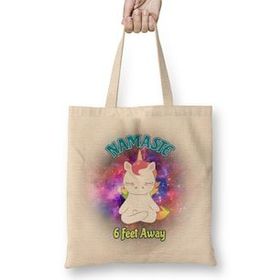 Humuts Namaste 6 Feet Away Unicorn Bez Uzun Saplı Açık Bej Rengi Çanta