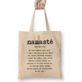 Humuts Namaste Yazı Meditasyon 02 Bez Kadın Günlük Çanta