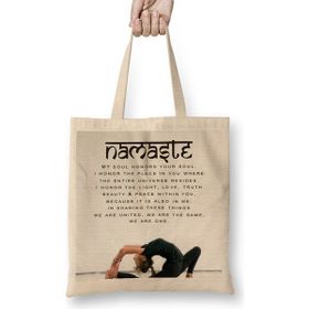 Humuts Namaste Yazı Meditasyon Bez Kadın Günlük Çanta