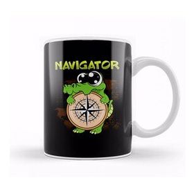 Humuts Navigator Gator Pun Cute Funny Navigator Pun Alligator Compass Kupa