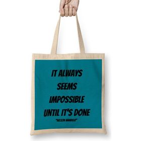 Humuts Nelson Mandela Quotes Art Gift - Vintage Retro Style Bez Kadın Günlük Çanta