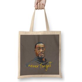 Humuts Never Forget George Floyd Black Lives Matter Black History Month Bez Uzun Saplı Açık Bej Rengi Çanta