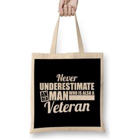Humuts Never Underestimate An Old Man Who Is A Veteran Bez Uzun Saplı Açık Bej Rengi Çanta
